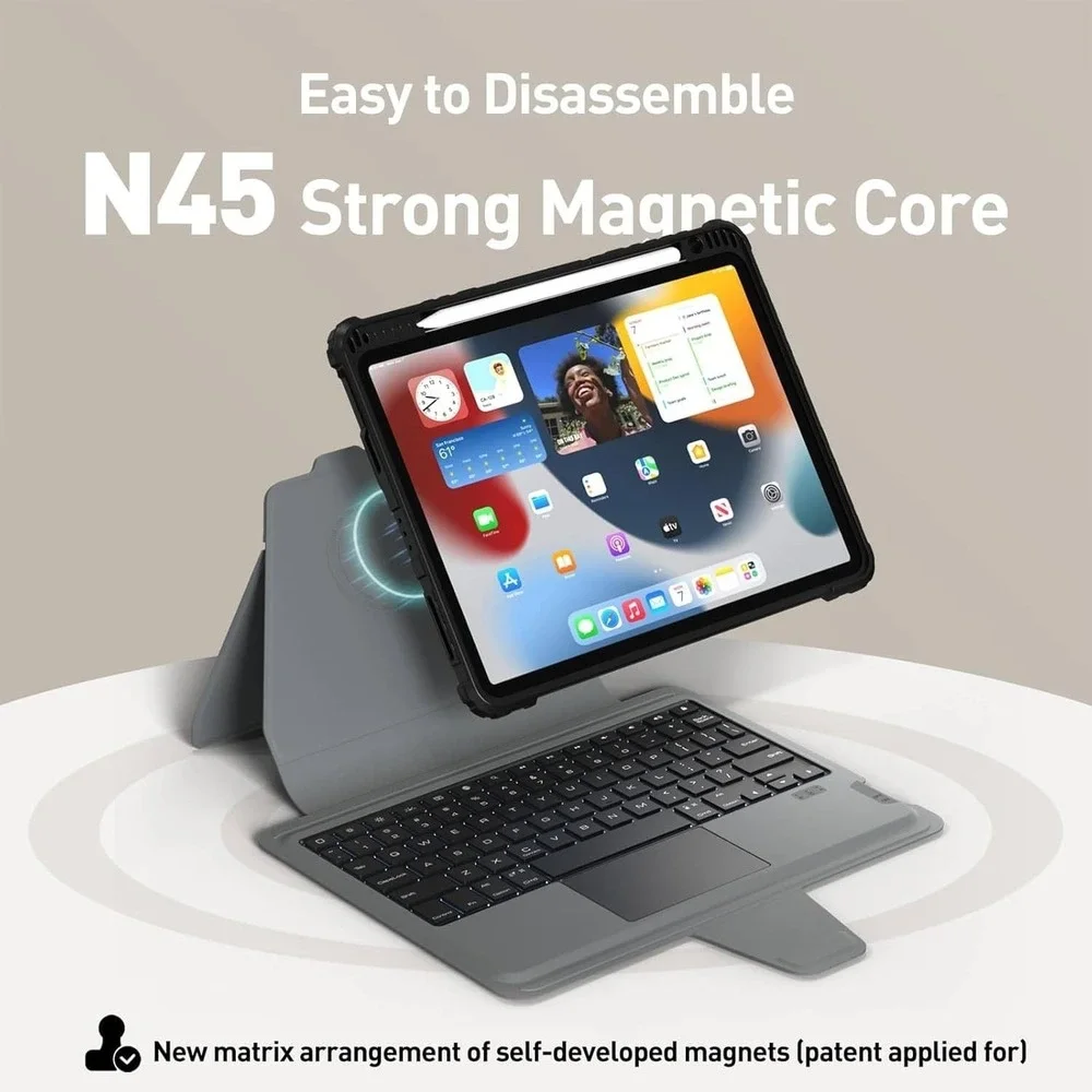 iPad Pro 11 iPad Air 5 4 Case with Keyboard Trackpad Backlit Nillkin Black‎